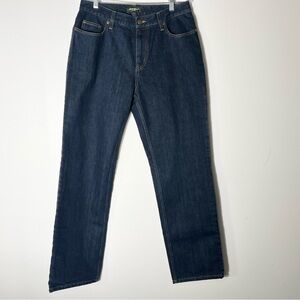 Eddie Bauer Natural Fit Straight Leg Flannel Lined Heavy Blue Jeans Women's 10